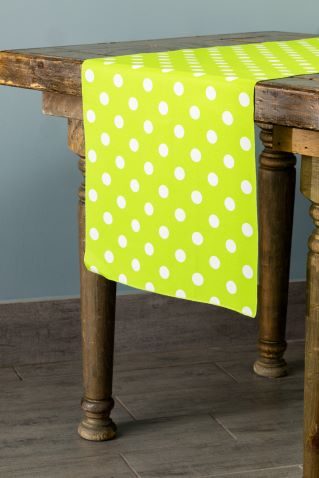 Specialty Lime with White Dots table runner